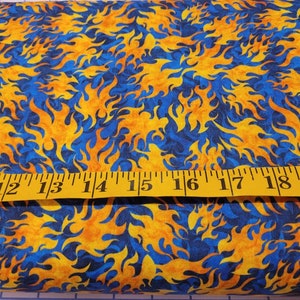 Flame fabric by half yard, biker fabric, flame printed quilting cotton, biker flames quilting fabric, men sewing fabric, fire fabric