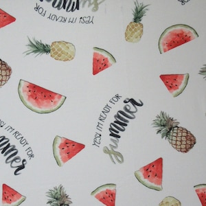 Tessuto PUL ananas di mezzo metro, PUL luminoso, PUL estivo, tessuto da cucire per pannolini di stoffa di frutta, cotone laminato di frutta, tessuto impermeabile di frutta