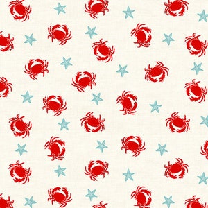 Crab fabric by half yard, men fabric, nautical quilting cotton, nautical quilting fabric, men sewing fabric, fishermen fabric, fish fabric