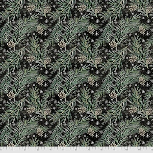 Christmas fabric by half yard, holiday cotton, winter quilting cotton, pine tree quilting fabric, winter sewing fabric, pinecone fabric