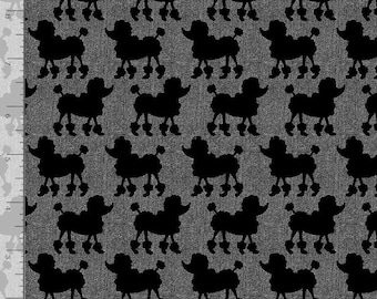 Dog fabric by half yard, parisian poodle quilting cotton, dog black quilting fabric, poodle dog sewing fabric, puppy cotton fabric, kids