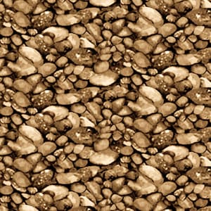 Rock fabric by half yard, stones print fabric, printed quilting cotton, rock blender quilting fabric, brown sewing fabric, nature fabric