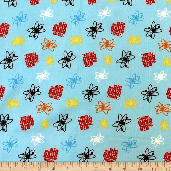 The Big Bang Theory fabric by half yard, Bazinga quilting cotton, Big Bang quilting fabric, Big Bang atoms sewing fabric, Sheldon Cooper