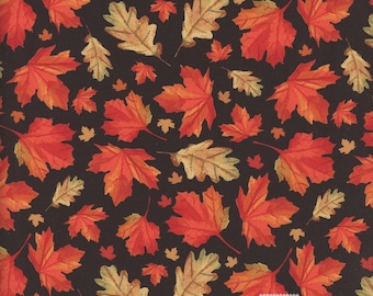 Autumn leaves fabric by half yard, fall leaves cotton, leaf quilting cotton, nature quilting fabric, fall sewing fabric