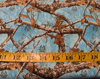 Aqua trees fabric by half yard, tree print fabric, printed quilting cotton, tree blender quilting fabric, blue sewing fabric, nature fabric