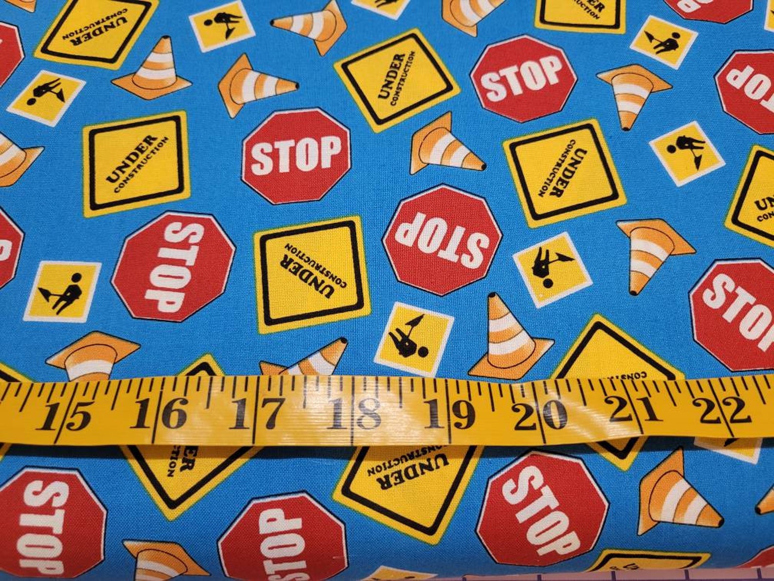 Construction Fabric by Half Yard Road Fabric Road Signs Etsy UK