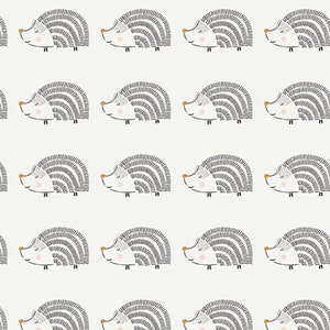 Hedgehog fabric by half yard, hedgehog cotton, prickly animal quilting cotton, nature quilting fabric, hedgehog sewing fabric, kids fabric