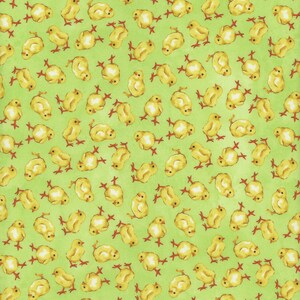 Tela de primavera de media yarda, algodón acolchado estampado en el jardín, tela acolchada de Pascua, tela de costura de pollitos, tela de algodón de pollo, tela para niños