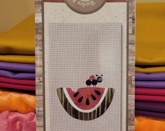 Watermelon patternlet, easy applique, quick watermelon applique tea towel pattern, The Wooden Bear, easy summer applique, fast pattern