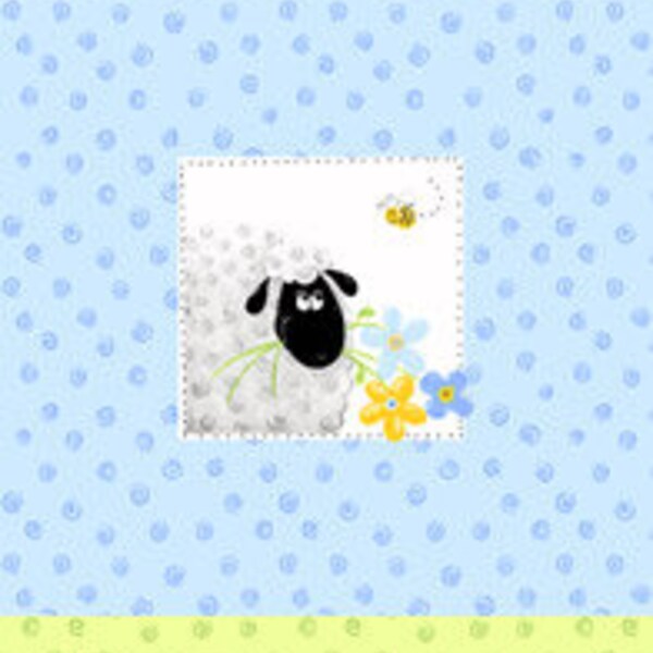 Lewe the sheep pillow panel fabric by the yard, Susybee panel, sheep quilting panel, sheep panel quilting fabric, Susybee sewing fabric