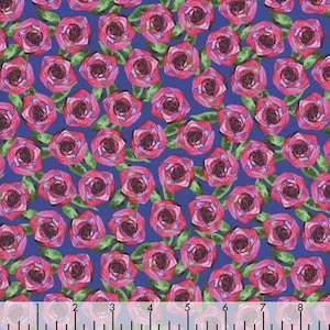 Pink floral fabric by half yard, flower cotton, pink rose quilting cotton, packed rose quilting fabric, roses sewing fabric, garden fabric