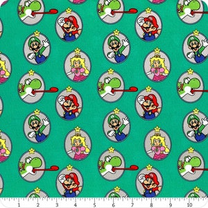 Nintendo fabric by half yard, children fabric, printed quilting cotton, Super Mario quilting fabric, Mario sewing fabric, kids&#39; fabric