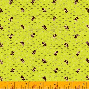 Green floral fabric by half yard, flower cotton, small floral quilting cotton, lime quilting fabric, flower sewing fabric, garden fabric