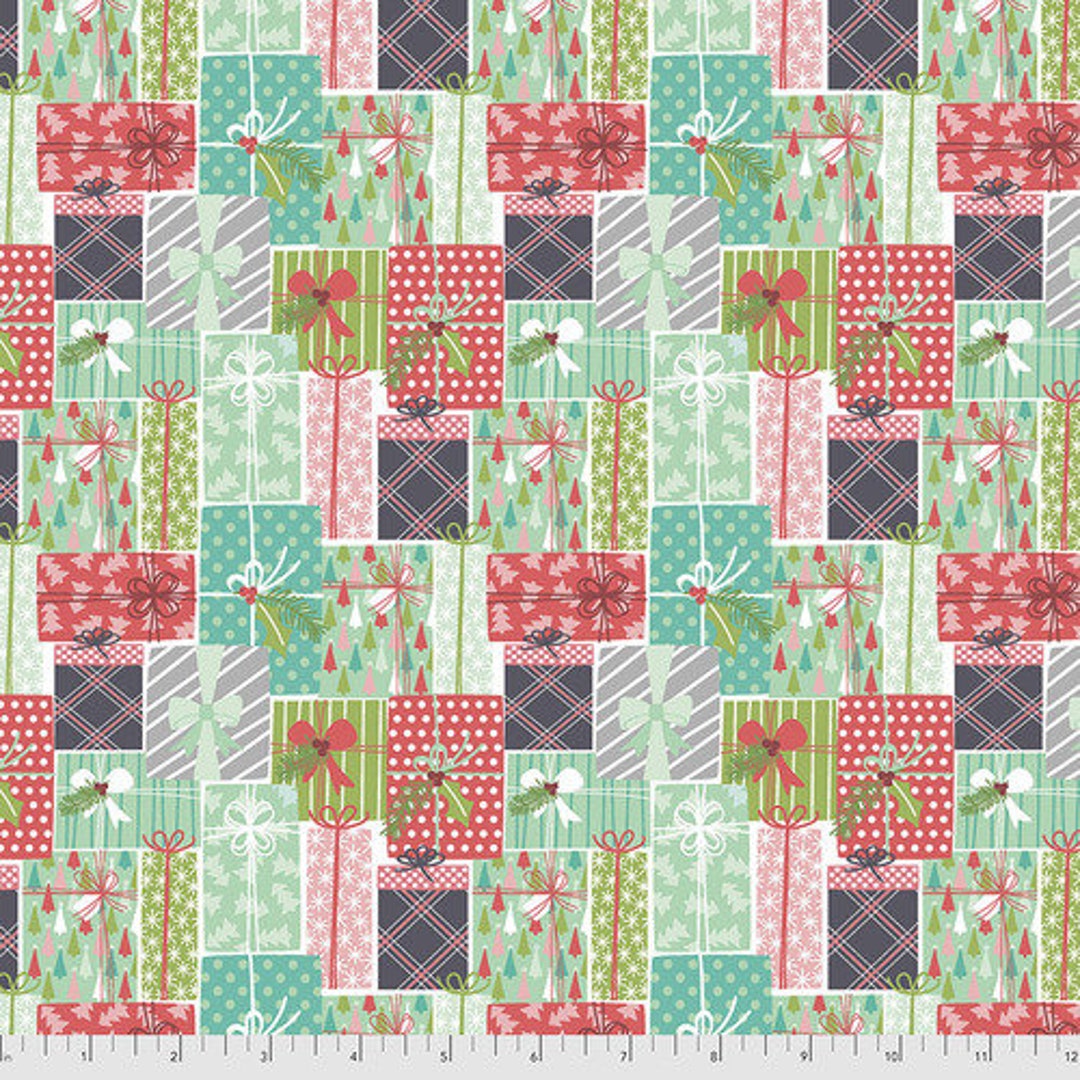 Christmas Fabric by Half Yard, Holiday Cotton, Winter Quilting Cotton