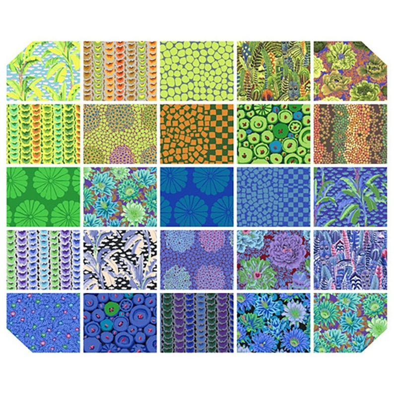 bright fabric printed quilting cotton Free Spirit pre-cut quilting fabric Kaffe Fassett Collective New February 2021 fat quarter bundle