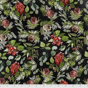 Christmas fabric by half yard, holiday cotton, winter quilting cotton, pine tree quilting fabric, winter sewing fabric, winter fabric