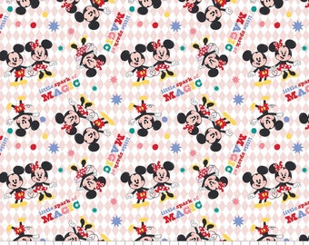 Mickey Mouse stof door halve tuin, Minnie stof, meisje kinderkamer bedrukt quilten katoen, baby meisje quilt stof, roze baby naaien stof