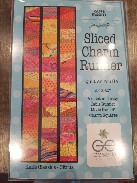 Kaffe Fassett Sliced Charm Table Runner Quilt kit colourful Etsy