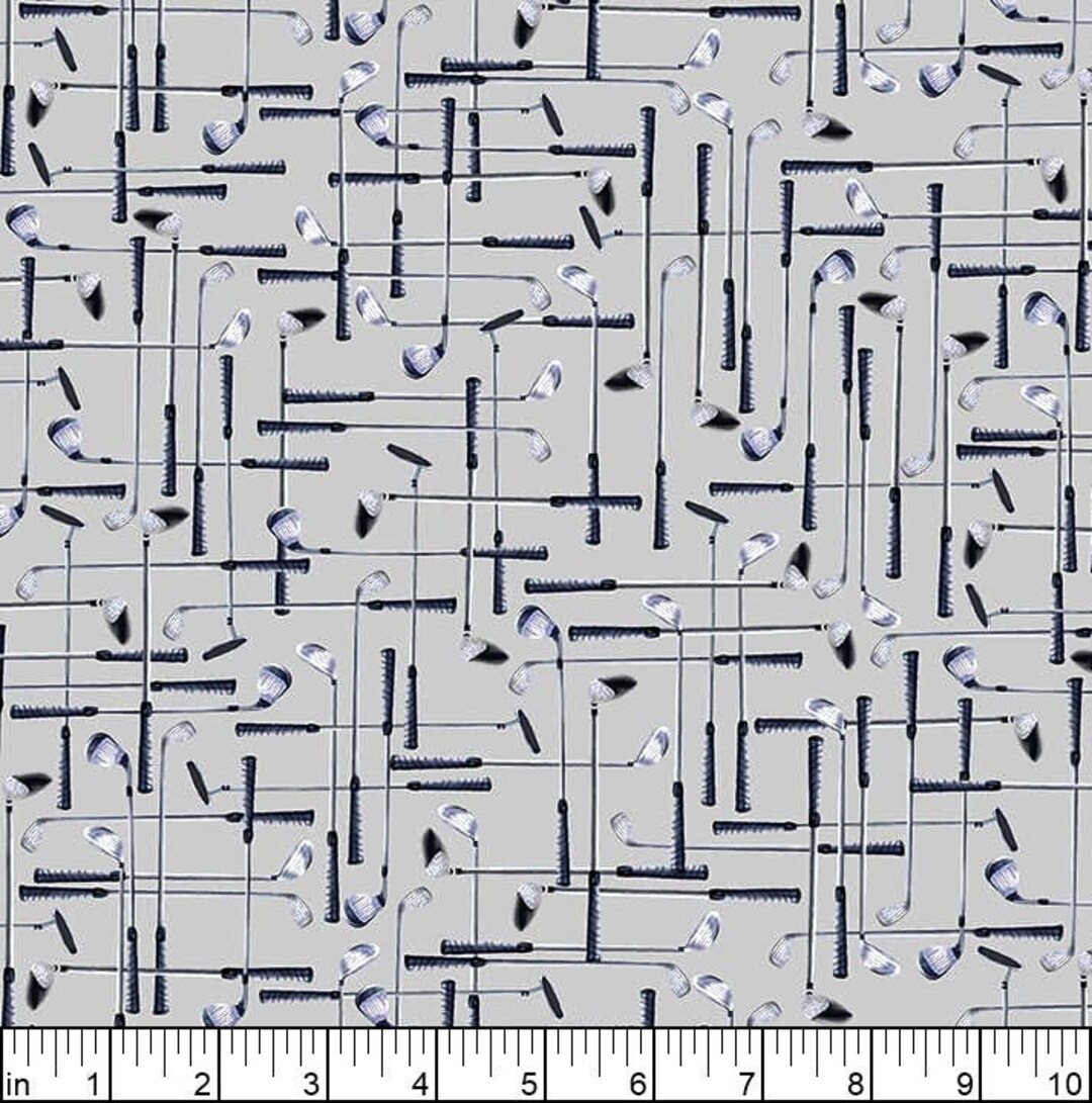Golf Club Fabric by Half Yard, Golf Fabric, Sports Quilting Cotton, Men