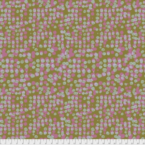 Blender fabric by half yard, dots cotton, pink mixer quilting cotton, brown quilting fabric, Free spirit sewing fabric, pink blender, petals