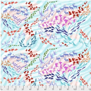 Vogel Stoff von Half Yard, Tier Baumwolle, Natur Quilting Baumwolle, Vogel Nähstoff, Natur Stoff, Free Spirit Migration Stoff