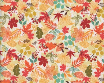 Autumn leaves fabric by half yard, fall leaves cotton, leaf quilting cotton, nature quilting fabric, fall sewing fabric, harvest fabric