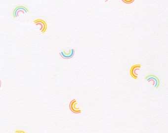 Tela de franela arcoíris pequeña por media yarda, franela para guardería, franela Robert Kaufman, tela de franela para bebé, franela ligera para licuadora