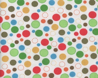 Cirkelflanelstof, ballenflanel, cirkels op flanel, naaiflanelstof, stipflanel, babyflanel, witte blenderflanel