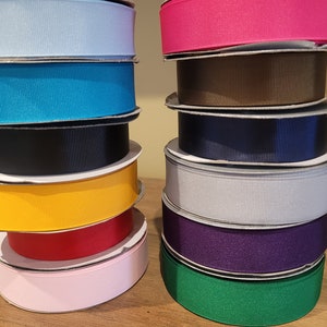 Grosgrain ribbon 1 inch wide by half yard, grosgrain ribbon solid colour 25mm wide