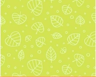 Plant fabric by half yard, fall leaves cotton, leaf quilting cotton, nature quilting fabric, summer sewing fabric, green leaves fabric
