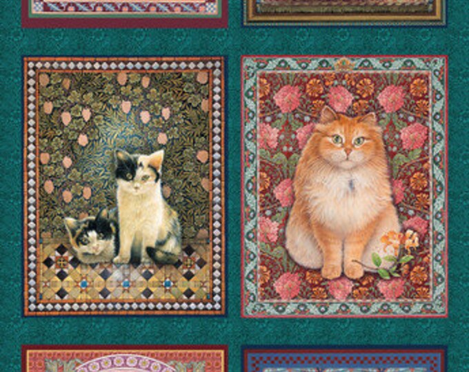 Cat Panel Fabric, Blank Quilting Sophisticats Quilting Panel, Animal