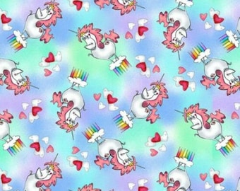 Unicorn fabric by half yard, magic fabric, printed quilting cotton, unicorn quilting fabric, enchanted sewing fabric, fairy fabric, kids