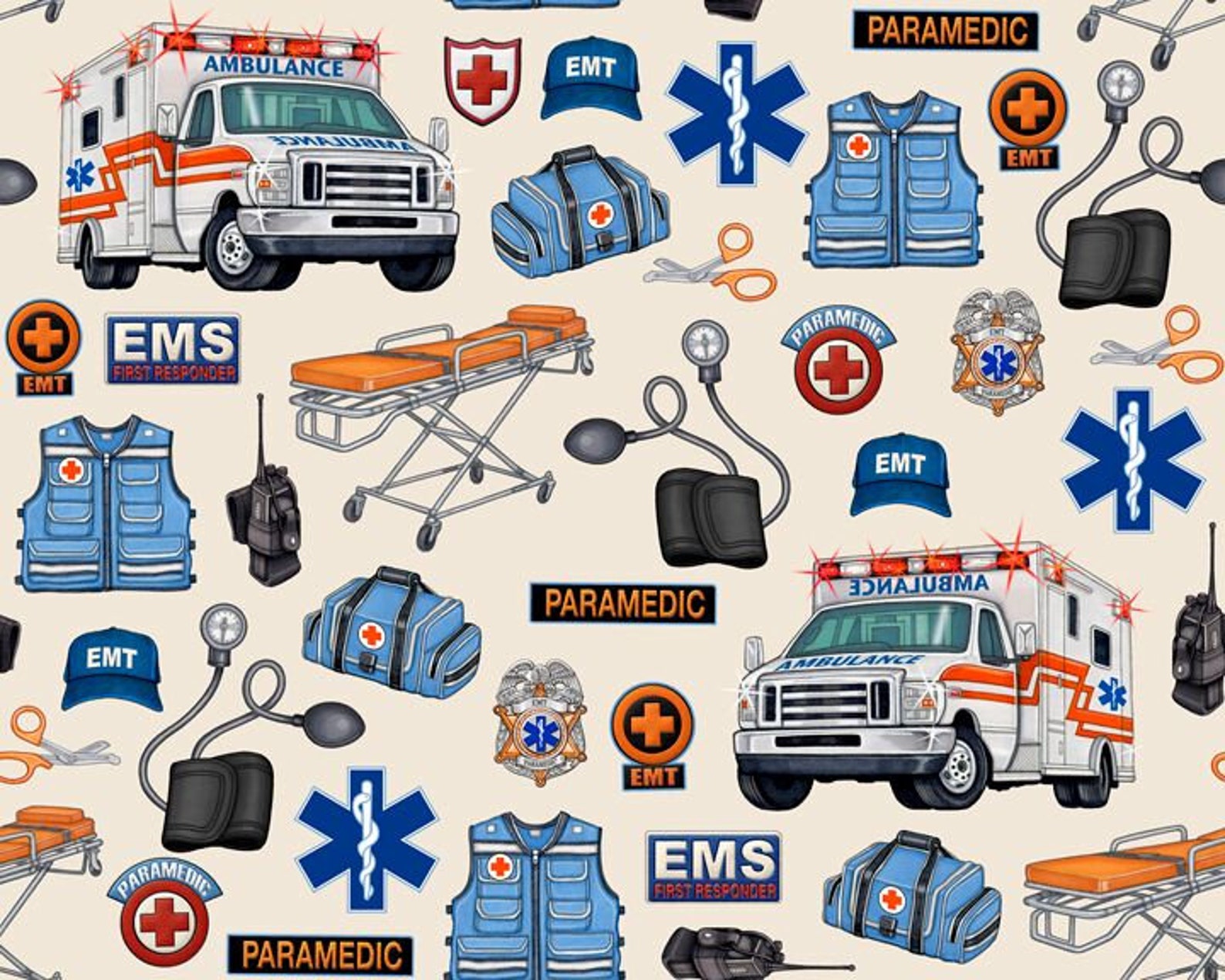 Medical fabric by half yard nurse fabric printed quilting Etsy