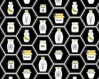 Tissu d’abeille par demi-cour, coton d’abeille, coton de courtepointe d’été, tissu de courtepointe nature, tissu de couture d’abeille mellifère, tissu d’insecte, tissu de miel