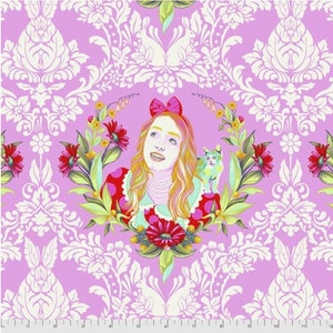 Alice In Wonderland fabric by half yard, Tula Pink Curiouser and Curiouser quilting cotton, Alice quilting fabric, Free spirit sewing fabric