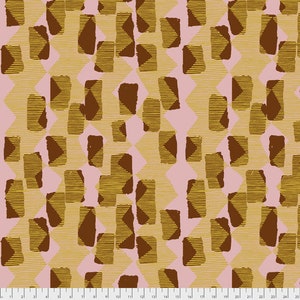 Abstract fabric by half yard, shapes cotton, brown blender quilting cotton, shapes quilting fabric, Free spirit sewing fabric, light blender