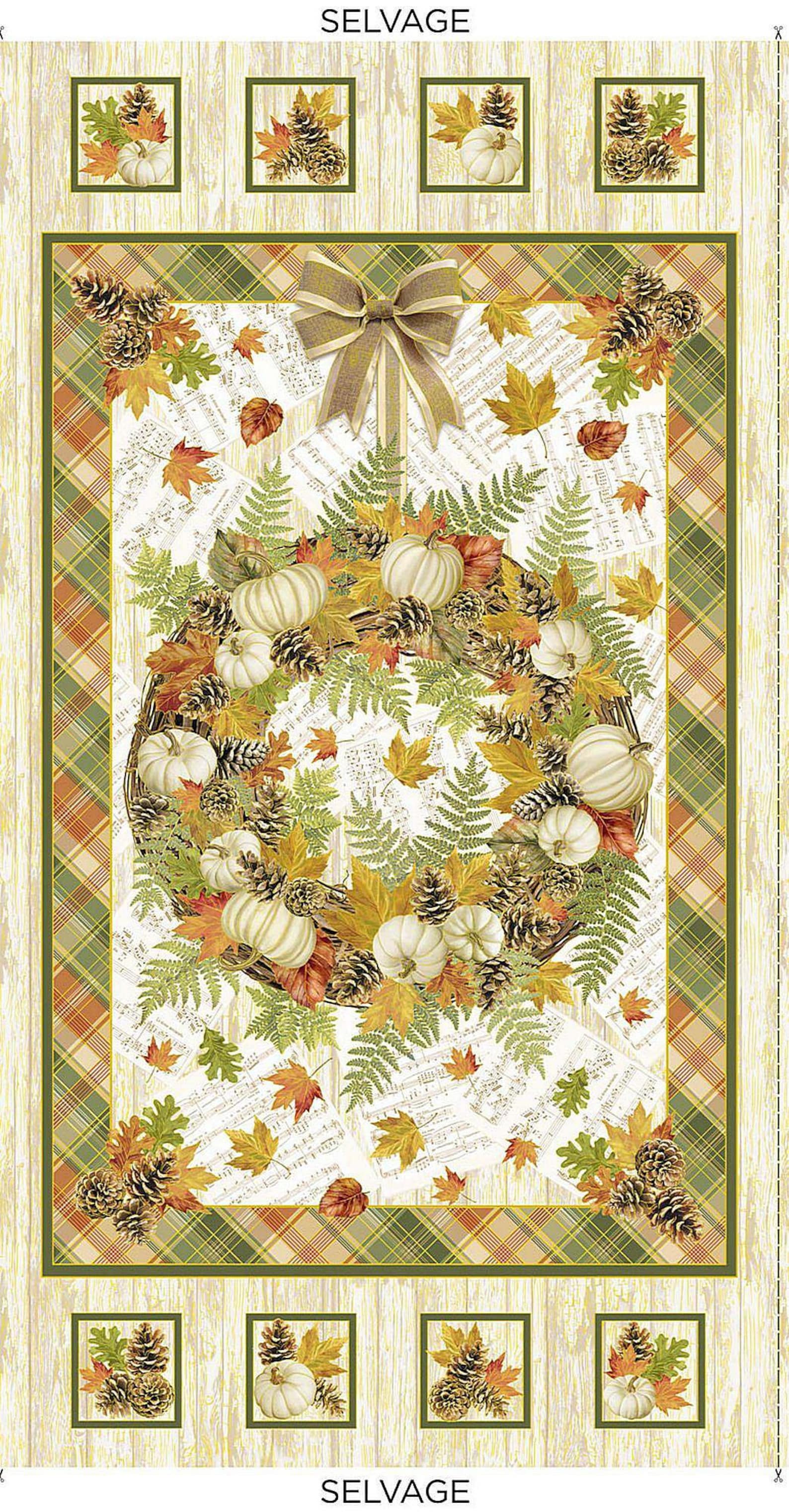Fall Harvest Panel Fabric Pumpkin Panel Autumn Quilting - Etsy