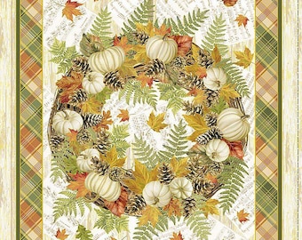 Herfstoogstpaneelstof, pompoenpaneel, herfstquiltpaneel, herfstmuziekpaneelquiltstof, oogstquiltpaneel, herfststof