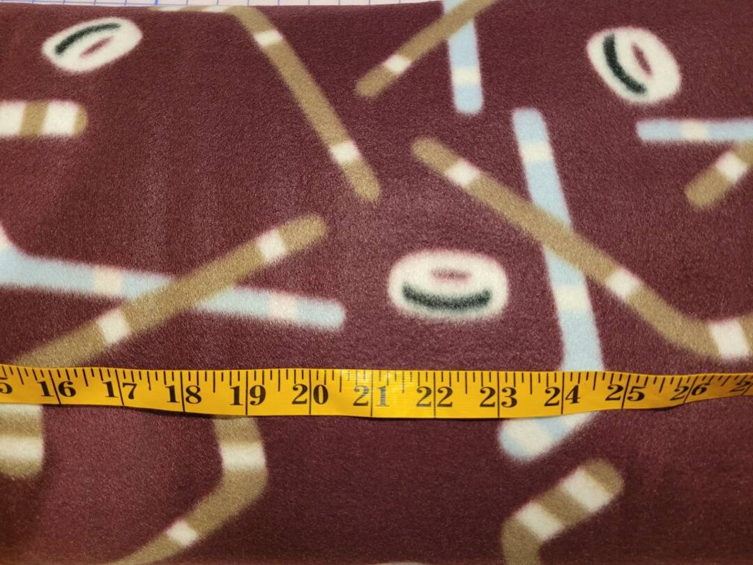 Hockey Fleece Fabric by Half Yard, Polar Fleece, Hockey Sticks Fleece