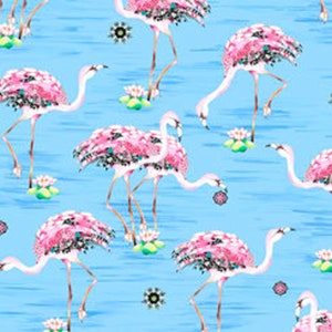 Flamingo fabric by half yard, pink bird fabric, printed quilting cotton, pink flamingo quilting fabric, flamingo pink sewing fabric