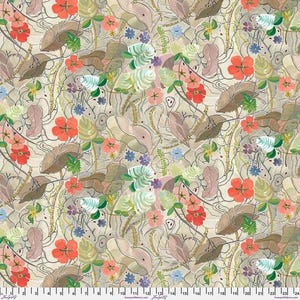 Blumenstoff 100% Baumwolle, Patchworkstoff, Free Spirit Stoff, Quilting Stoff, Denise Burkitt