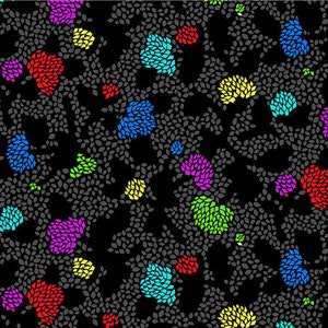 Flower fabric by half yard, wide back fabric, bright backing quilting cotton, Geofloral quilting backing fabric, black 108&quot; sewing fabric