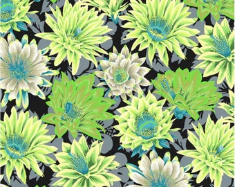 Flower fabric by half yard, Kaffe Fassett collective quilting cotton, Cactus Flower Contrast sewing fabric, Philip Jacobs cotton fabric