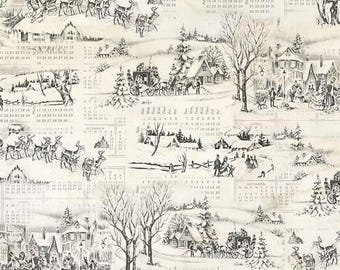 Christmas fabric by half yard, holiday cotton, winter quilting cotton, winter scene quilting fabric, winter sewing fabric, winter fabric