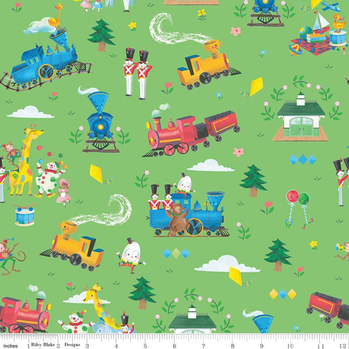 Train Fabric by Half Yard Train Print Fabric Train Printed Etsy