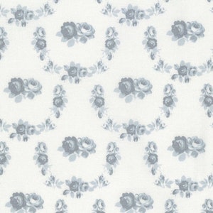 Grey floral fabric by half yard, flower cotton, trellis quilting cotton, grey blender quilting fabric, Free spirit grey flower sewing fabric