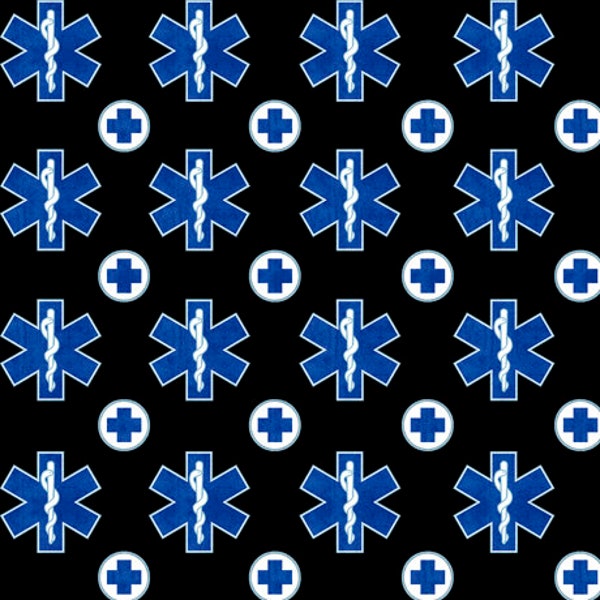 Medical fabric by half yard, nurse fabric, printed quilting cotton, paramedic quilting fabric, doctor sewing fabric, Quilting Treasures, EMS