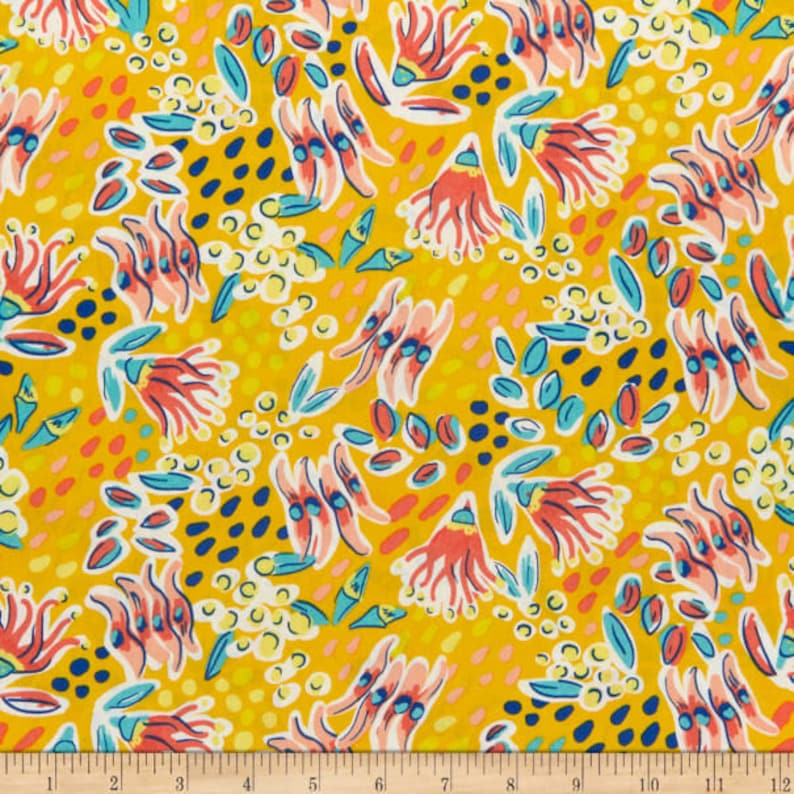 Summer fabric Blender fabric by half yard bright quilting cotton ocean quilting fabric yellow sewing fabric neural blender cotton
