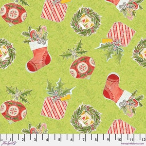 Christmas fabric by half yard, holiday cotton, winter quilting cotton, Santa quilting fabric, Christmas stocking sewing fabric, kids fabric