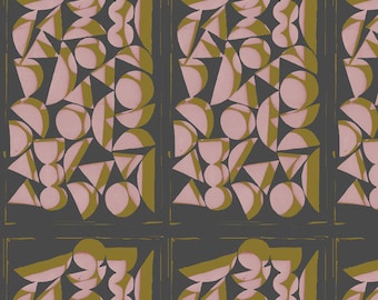 抽象的な生地（半ヤード）、形の綿、抽象的なキルティング綿、形のキルティング生地、自由な精神の裁縫生地、ピンクのブレンダー